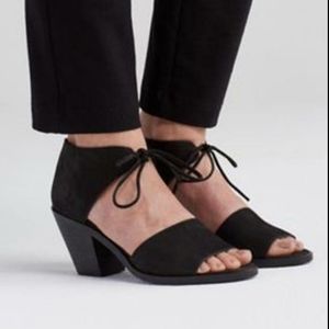 Eileen Fisher Ann Ankle Tie Sandal open toe black